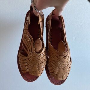 Strappy Tan Leather Sandals